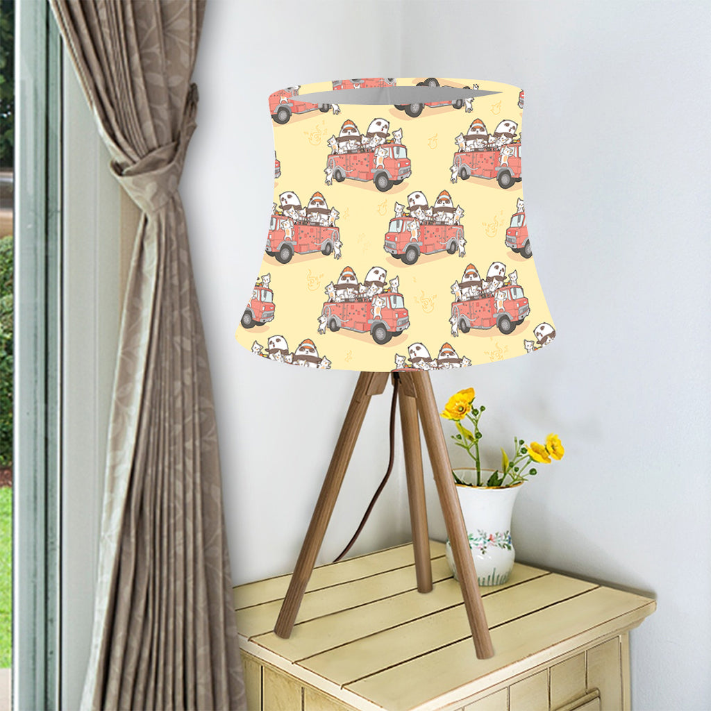 Panda Firefighter And Cat Pattern Print Bell Lamp Shade