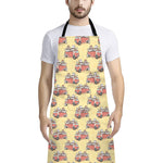 Panda Firefighter And Cat Pattern Print Bib Apron With Pocket