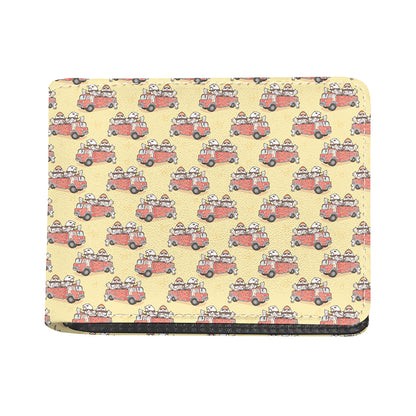 Panda Firefighter And Cat Pattern Print Bifold Wallet