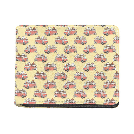 Panda Firefighter And Cat Pattern Print Bifold Wallet