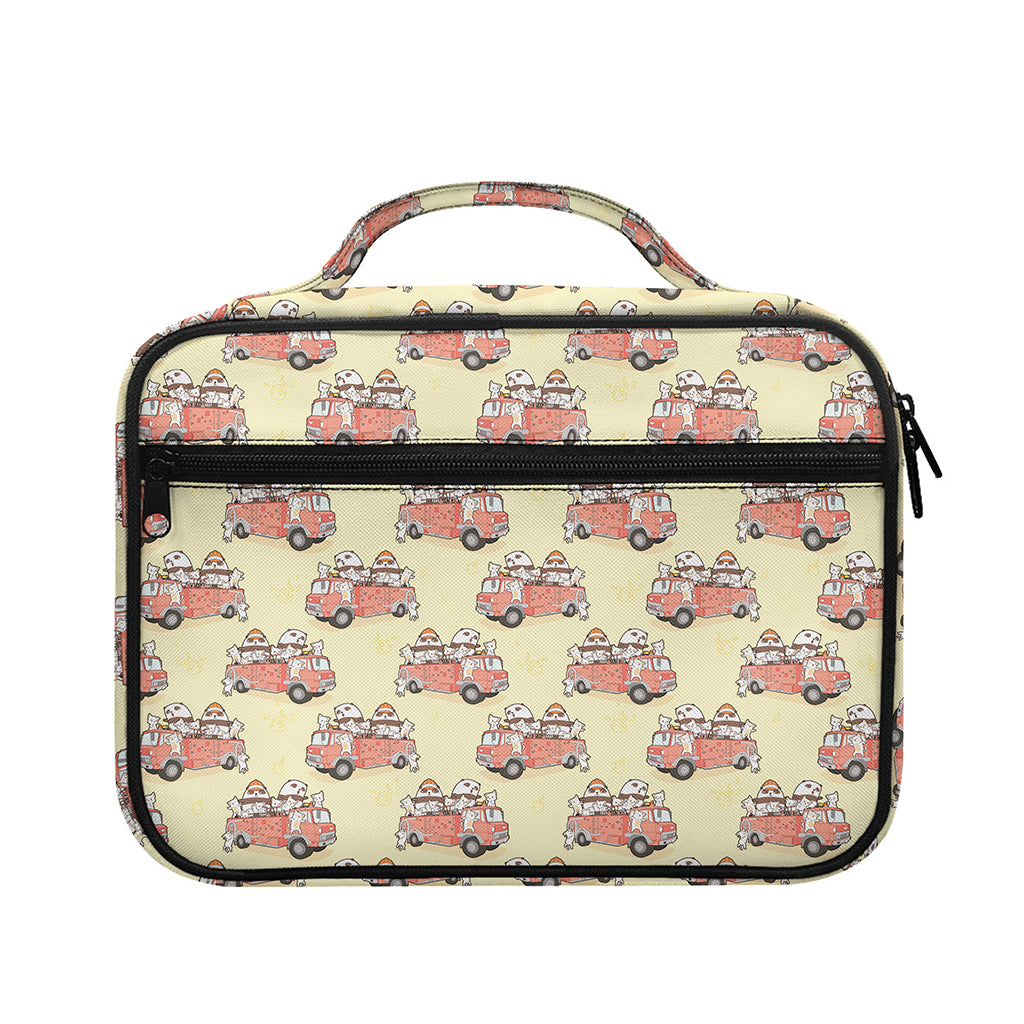 Panda Firefighter And Cat Pattern Print Briefcase Bible Bag