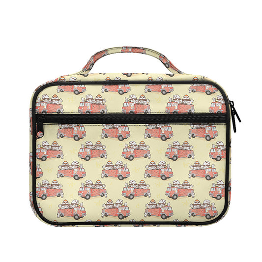 Panda Firefighter And Cat Pattern Print Briefcase Bible Bag