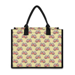 Panda Firefighter And Cat Pattern Print Canvas Tote Bag