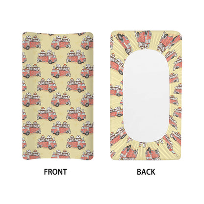 Panda Firefighter And Cat Pattern Print Changing Pad Cover
