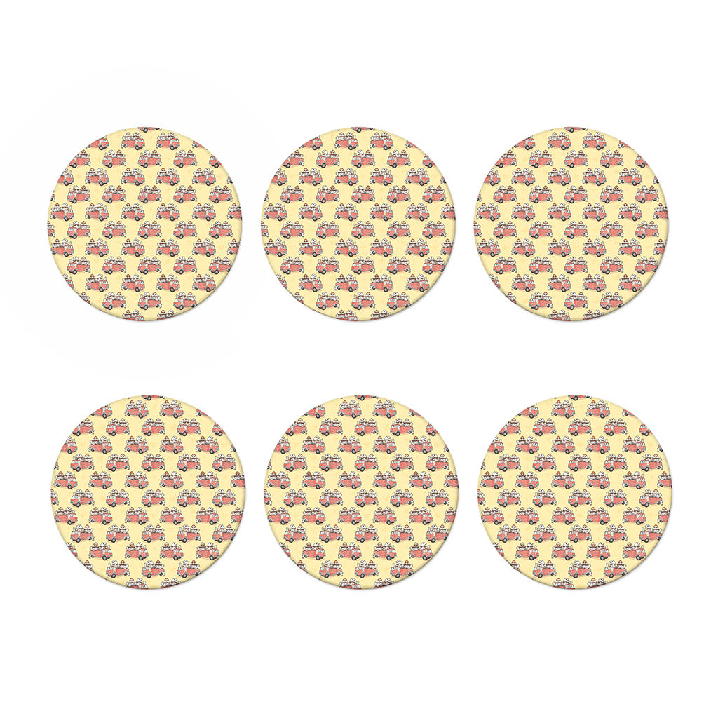 Panda Firefighter And Cat Pattern Print Coaster Set
