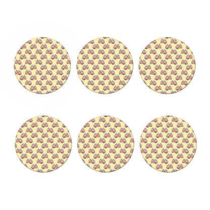 Panda Firefighter And Cat Pattern Print Coaster Set