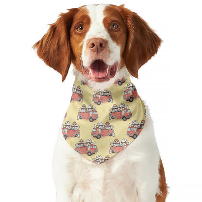 Panda Firefighter And Cat Pattern Print Dog Bandana