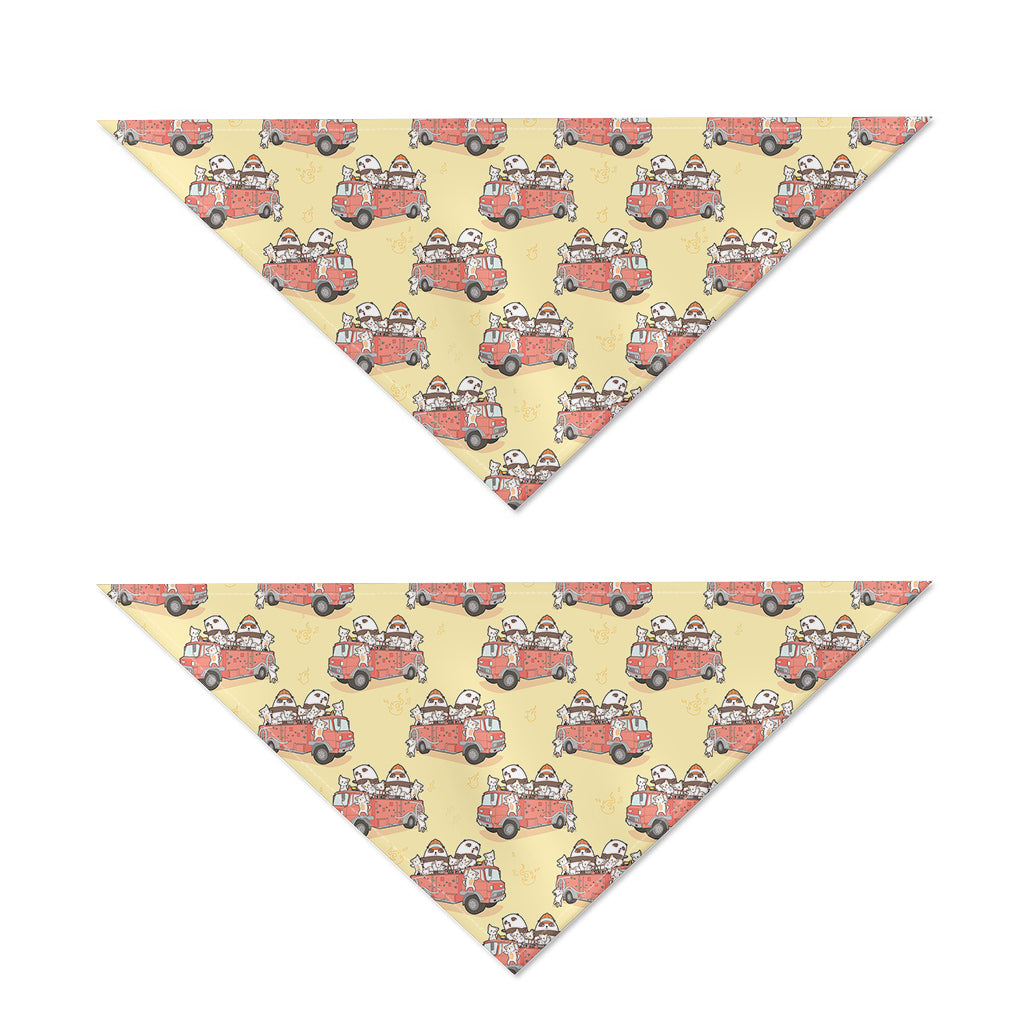 Panda Firefighter And Cat Pattern Print Dog Bandana