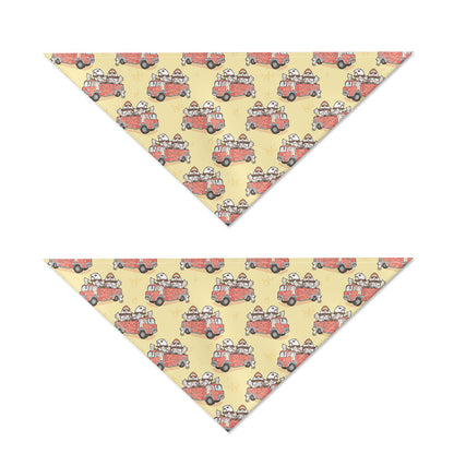Panda Firefighter And Cat Pattern Print Dog Bandana