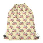 Panda Firefighter And Cat Pattern Print Drawstring Bag
