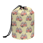Panda Firefighter And Cat Pattern Print Drawstring Makeup Bag