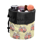 Panda Firefighter And Cat Pattern Print Drawstring Makeup Bag