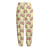 Panda Firefighter And Cat Pattern Print Fleece Lined Knit Pants