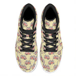 Panda Firefighter And Cat Pattern Print High Top Leather Sneakers