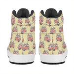 Panda Firefighter And Cat Pattern Print High Top Leather Sneakers