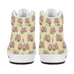 Panda Firefighter And Cat Pattern Print High Top Leather Sneakers