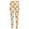 Panda Firefighter And Cat Pattern Print High-Waisted Pocket Leggings