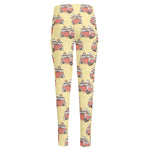 Panda Firefighter And Cat Pattern Print High-Waisted Pocket Leggings