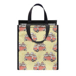 Panda Firefighter And Cat Pattern Print Insulated Lunch Tote
