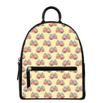 Panda Firefighter And Cat Pattern Print Leather Backpack