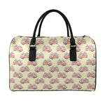 Panda Firefighter And Cat Pattern Print Leather Duffle Bag
