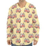 Panda Firefighter And Cat Pattern Print Long Sleeve Baseball Jersey