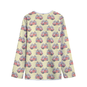 Panda Firefighter And Cat Pattern Print Long Sleeve Short Coat