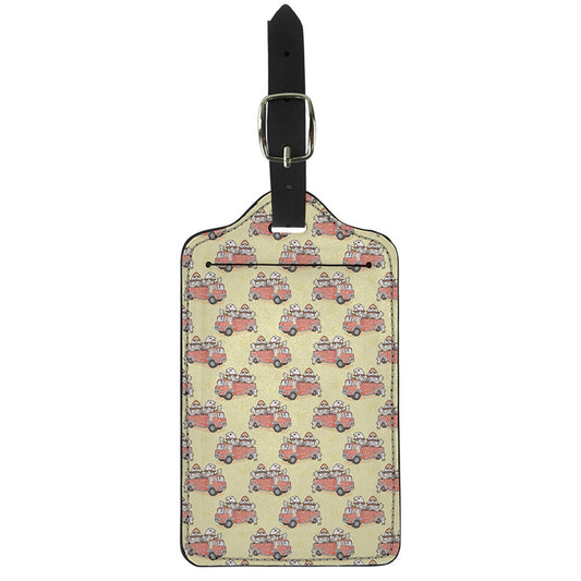 Panda Firefighter And Cat Pattern Print Luggage Tag