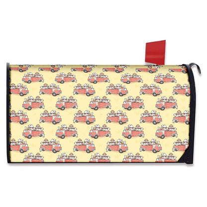 Panda Firefighter And Cat Pattern Print Mailbox Cover