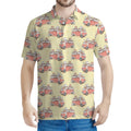 Panda Firefighter And Cat Pattern Print Men's Polo Shirt