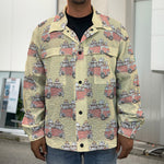 Panda Firefighter And Cat Pattern Print Men's Shirt Jacket