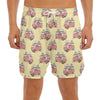 Panda Firefighter And Cat Pattern Print Men's Split Running Shorts