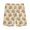 Panda Firefighter And Cat Pattern Print Men's Athletic Shorts