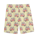 Panda Firefighter And Cat Pattern Print Men's Sports Shorts