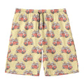 Panda Firefighter And Cat Pattern Print Men's Swim Trunks