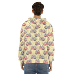 Panda Firefighter And Cat Pattern Print Men's Velvet Pullover Hoodie