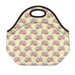 Panda Firefighter And Cat Pattern Print Neoprene Lunch Bag