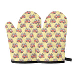 Panda Firefighter And Cat Pattern Print Oven Mitts
