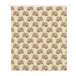 Panda Firefighter And Cat Pattern Print Polyester Shower Curtain