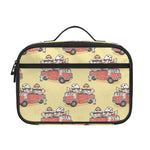 Panda Firefighter And Cat Pattern Print Portable Lunch Bag