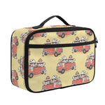 Panda Firefighter And Cat Pattern Print Portable Lunch Bag