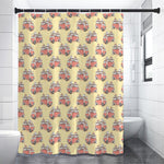 Panda Firefighter And Cat Pattern Print Premium Shower Curtain