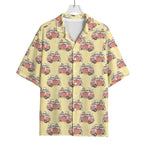 Panda Firefighter And Cat Pattern Print Rayon Hawaiian Shirt