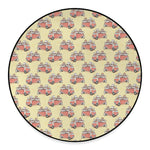 Panda Firefighter And Cat Pattern Print Round Floor Mat