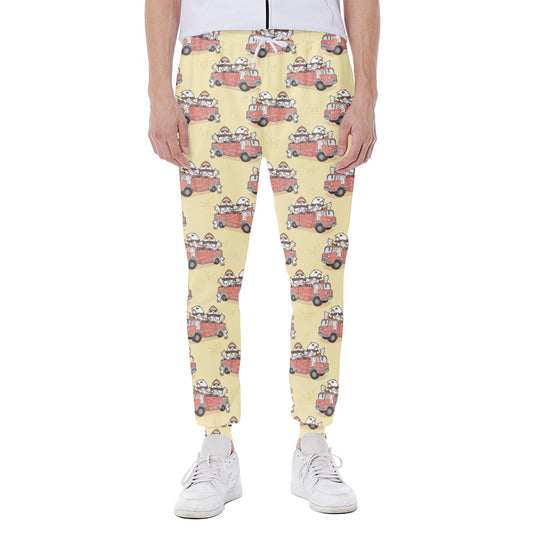 Panda Firefighter And Cat Pattern Print Scuba Joggers