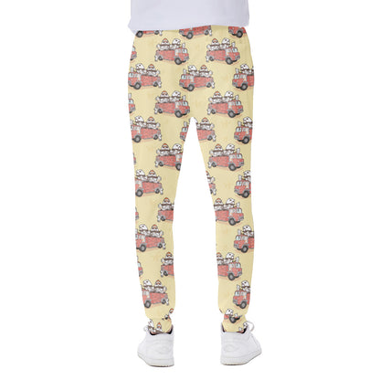 Panda Firefighter And Cat Pattern Print Scuba Joggers