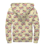 Panda Firefighter And Cat Pattern Print Sherpa Lined Zip Up Hoodie