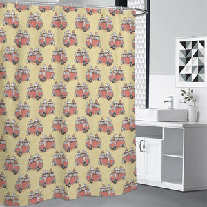 Panda Firefighter And Cat Pattern Print Shower Curtain