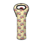 Panda Firefighter And Cat Pattern Print Single Neoprene Wine Tote