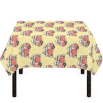 Panda Firefighter And Cat Pattern Print Tablecloth